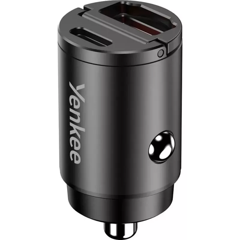 Autolader YENKEE CAR 02 Power Delivery 30W met USB-A- en USB-C-aansluitingen