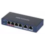Hikvision DS-3E0106HP-E Netwerk-links unmanaged Fast Ethernet (10/100) PoE-ondersteuning blauw