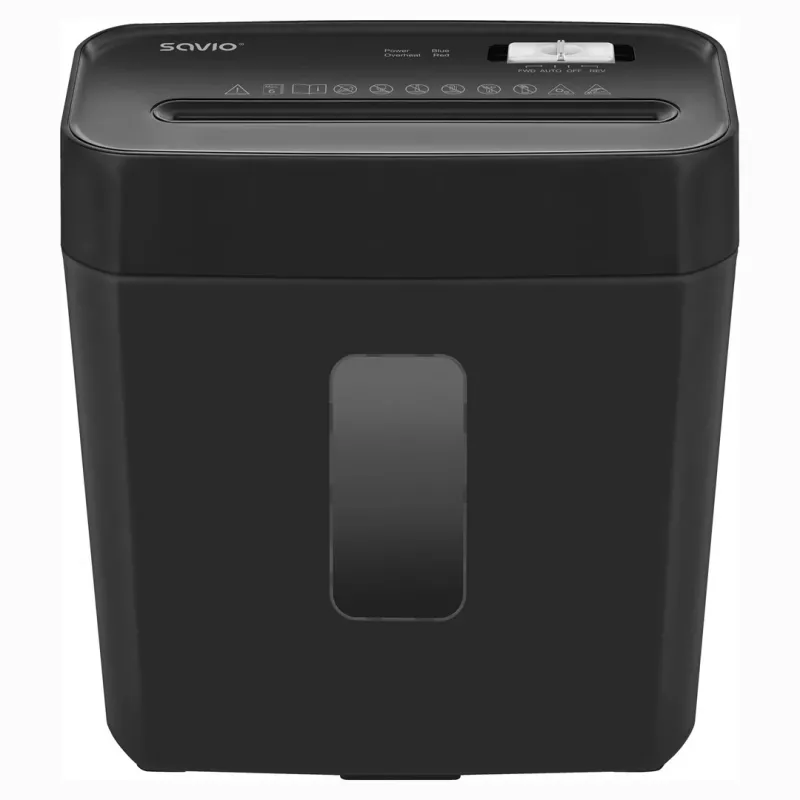 Papiervernietiger SAVIO ND-01, kruissnede 4 x 32 mm, 11 L bak, 230 W, zwart, 72 dB