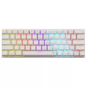 Mechanisch gaming-toetsenbord White Shark Wakizashi WAKIZASHI-2-US-W-BLUE — US-layout, blauwe switches