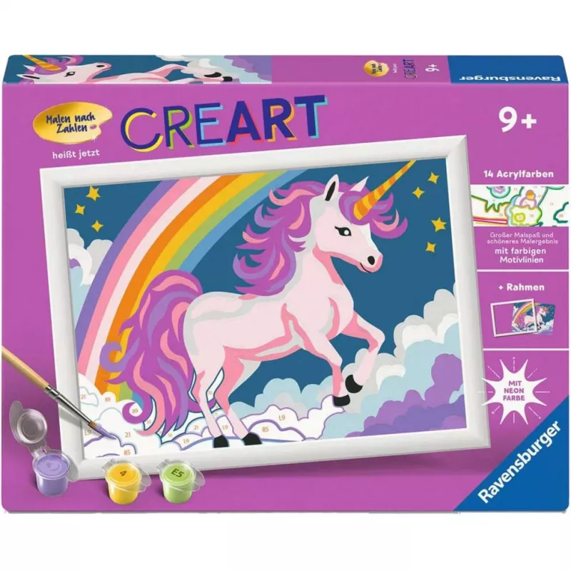 Schilderen-op-nummer-set Ravensburger CreArt roze eenhoorn schilderen