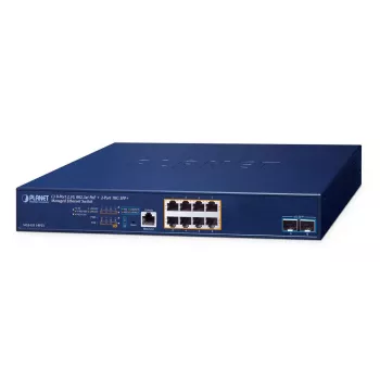 PLANET Layer 3 - 8-poorts 2.5GBASE-T Managed L3 2.5G Ethernet (100/1000/2500) Power over Ethernet (PoE) 1U blauw (MGS-6311-8P2X)