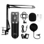 Pc-microfoon MEDIA-TECH MT397S — bekabeld, XLR-ingang, 20–20000 Hz, 150 Ω, -32 dB, 2,4 m kabel, tafelstandaard, zwart