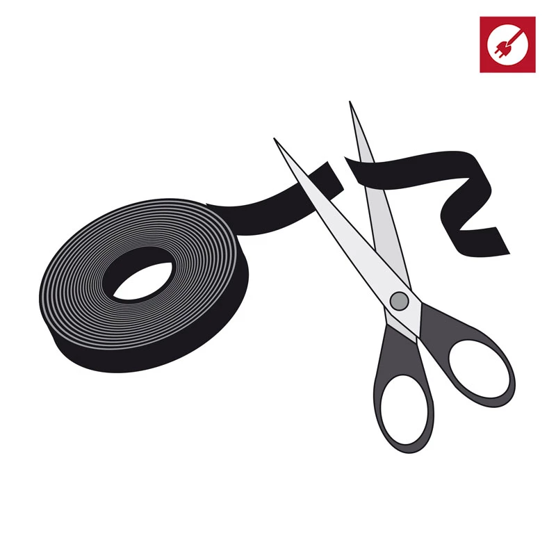 LABEL THE CABLE LTC PRO Roll Strap, dubbelzijdige klittenbandrol, 25 m zwart