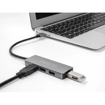 DeLOCK 63171 USB-hub 3.2 Gen 1 Type-A 5000 Mbit/s grijs