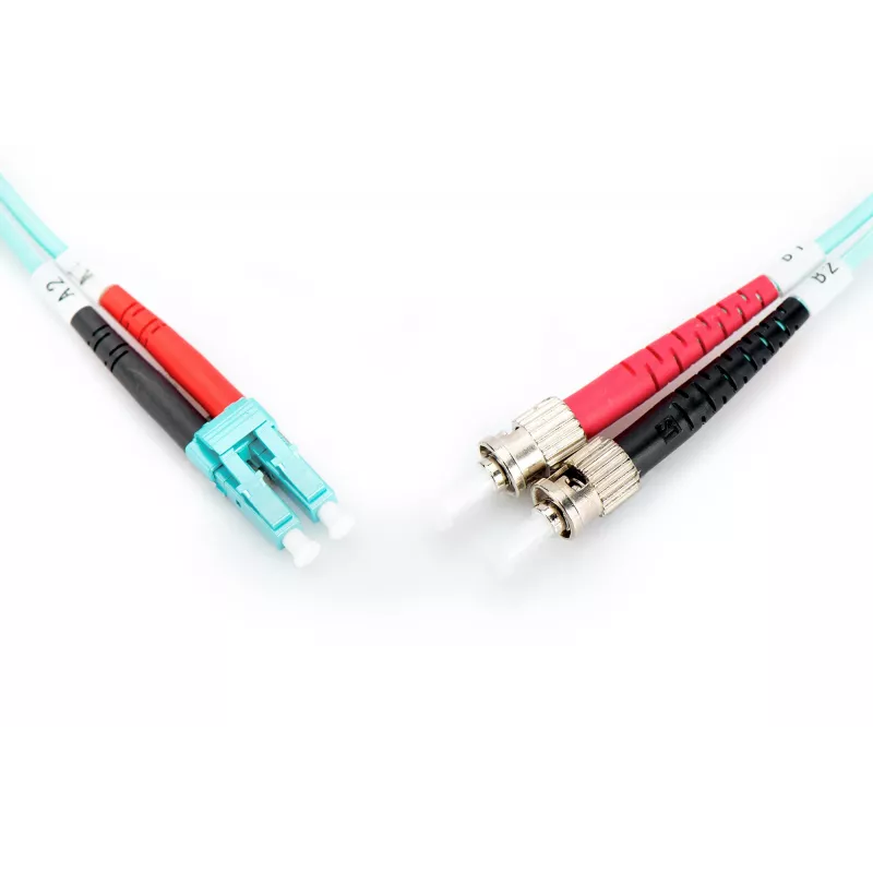 DIGITUS Professional - Patchkabel - LC Multi-Mode (M) - ST multi-mode (M) - 1,0m - Glasvezel - 50/125 micrometer - OM3 - halogeenvrij, met knikbescherming