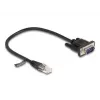 Delock RS-232 seriële kabel, RJ45 male naar D-Sub 9 male, 30 cm, zwart