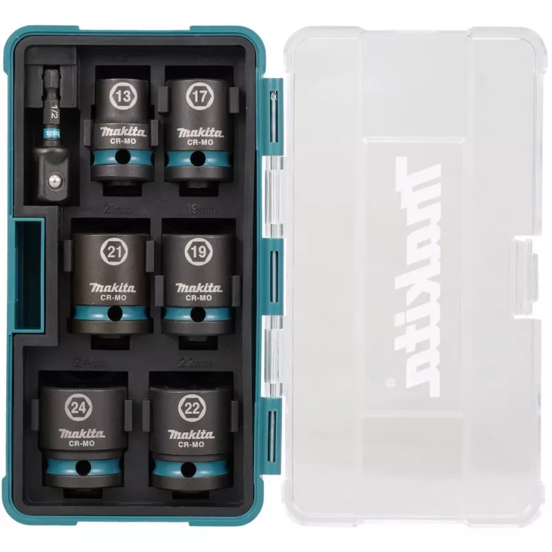 Makita E-16592 slagschroevendraaier-dopsleutel dopsleutelset zwart, turquoise