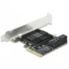 SATA PCI Express x4 kaart DeLOCK 5 poort low profile formfactor