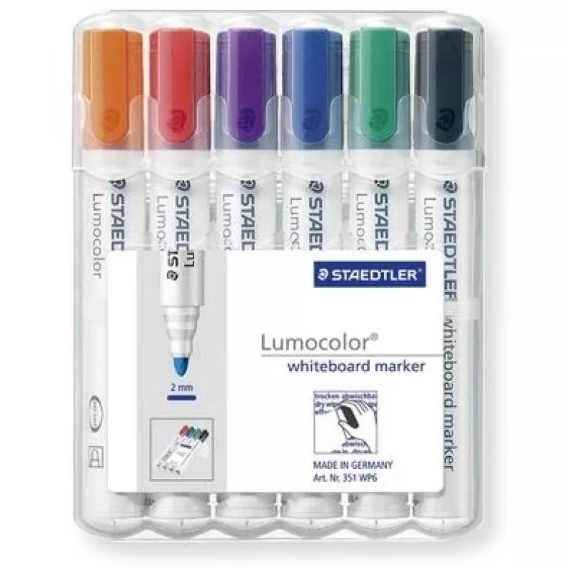 Marker Staedtler Lumocolor Whiteboard 351 6 stuks ronde punt