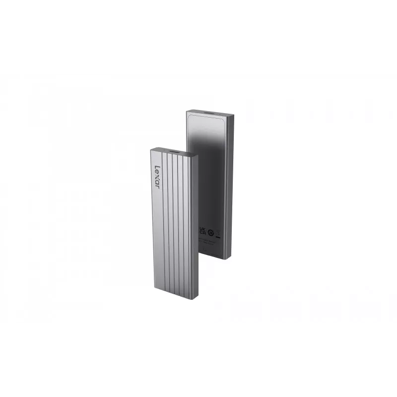 SSD-behuizing Lexar E6 zilver M.2, PCIe, USB 3.2 Gen 2 (10 Gbit/s), USB‑C, aluminium, enkele M.2 tot 4 TB