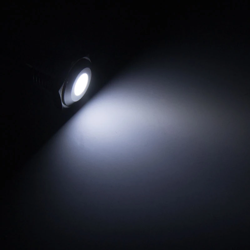 Verlichte vandalismebestendige drukknop Lamptron LAMP-SW2004-H, zwart polycarbonaat, witte punt