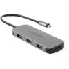 Acer HP.DSCAB.018 7-in-1 USB-C-dongle, 3x USB-A 5 Gb/s, HDMI 4K 60 Hz, SD/microSD, 100 W PD, zilver