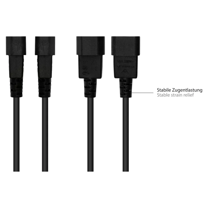 Good Connections IEC-apparaatstekker – Heet-apparaatstekker C14 naar C15 zwart 5m