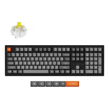 Mechanisch full-size-toetsenbord Keychron K10 Max QMK — USB, RF draadloos, Bluetooth, 108 toetsen, RGB, zwart