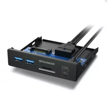 Graugear USB-hub+kaartlezer multi frontpaneel, Type-C USB retail (G-MP01CR)