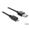 USB-kabel DeLOCK EASY-USB 2.0-A - USB 2.0 Micro-B 3 m