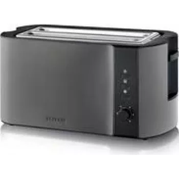 Severin AT 9341 toaster 4 sneetjes 1400 W zwart roestvrij staal geborsteld