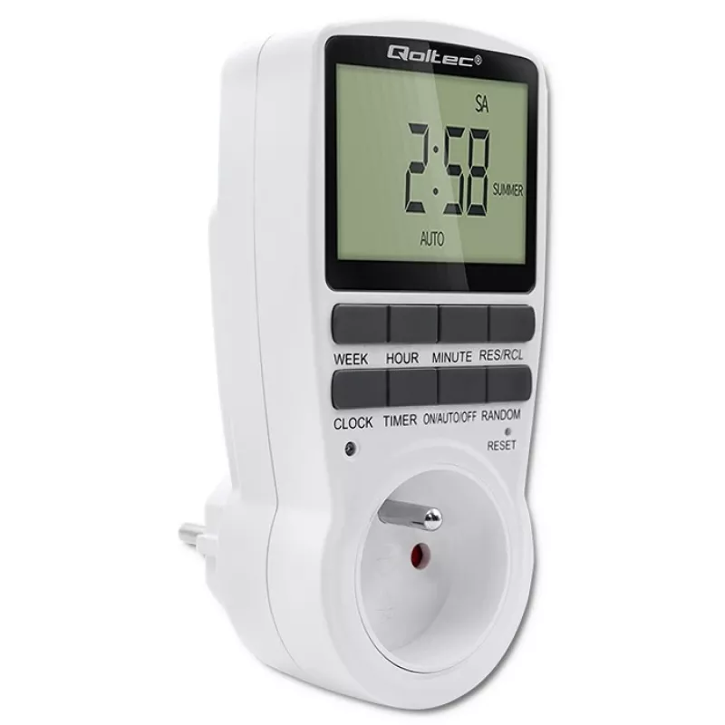 Elektronische timer QOLTEC PC0628 met LCD-display, 24-uurs countdown