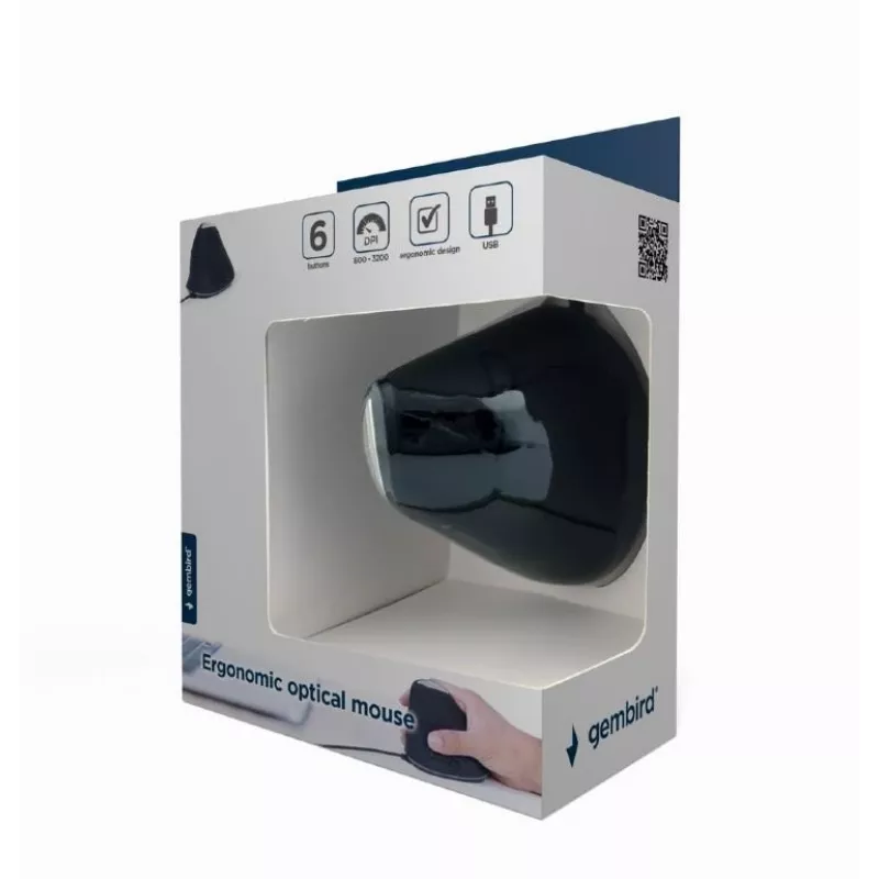 Muis Gembird MUS-ERGO-03 USB Type-A optisch rechtshandig