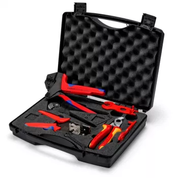 Krimptangenset Knipex 97 91 04 V01 grijs oranje rood 5 stuks