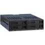 Inter-Tech X-3531 HDD/SSD-wisselframe voor 4x 2,5-inch SATA in 1x 5,25-inch bay, 6 Gbit/s, Hot Swap, 30 mm-ventilator, zwart