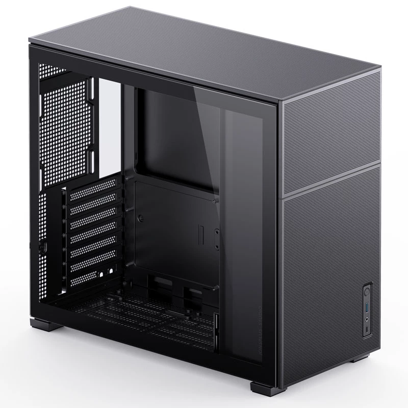 Jonsbo D41 Mesh Standard ATX pc-behuizing – zwart, gehard glas