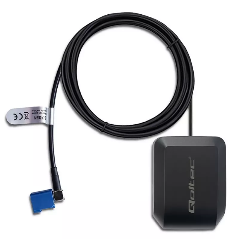 GPS GLONASS-antenne QOLTEC 57054 met magneetvoet, 28 dB versterking