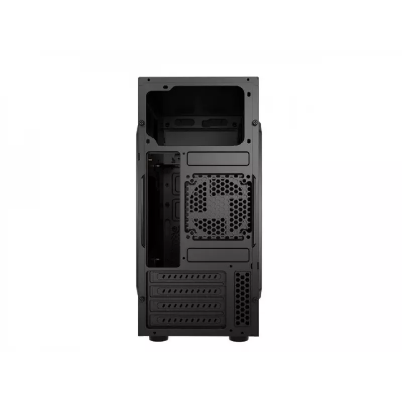 PC-behuizing NATEC Helix Mini Tower zwart — microATX/Mini-ITX, 3×3,5 inch + 5×2,5 inch, 33 cm GPU, USB-C/USB-A aansluitingen