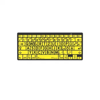 Logickeyboard LKB-LPBY-BTON-DE Toetsenbord Bluetooth QWERTZ Duits Zwart - Geel (LKB-LPBY-BTON-DE)