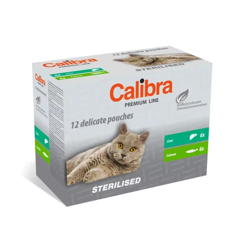 CALIBRA Cat Premium Sterilised - natvoer voor katten - 12x100g