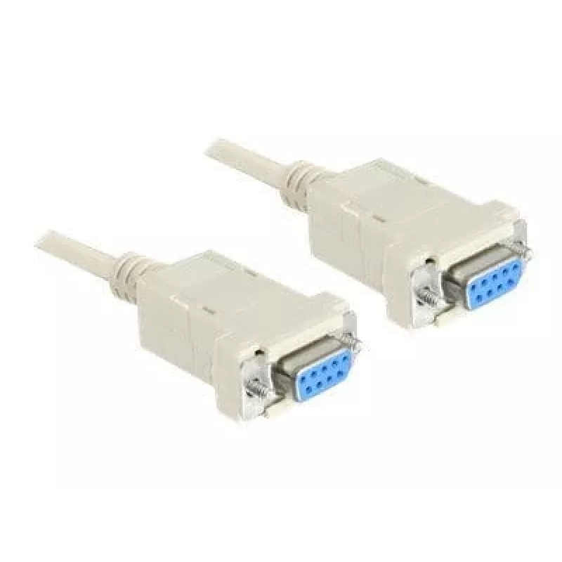 Seriële nullmodem 9-polig bus naar 9-polig bus 1,8 m, kabel grijs, 1,8 meter