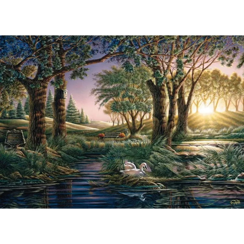 Puzzel Schmidt Spiele Terry Redlin 'Morning Magic at the Pond' — 1000 stukjes