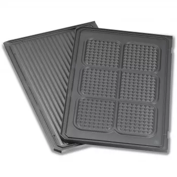 Grillplaat boven, geribbeld/wafelpatroon (antraciet, voor contactgrill PG 4.3, PG 4.4)