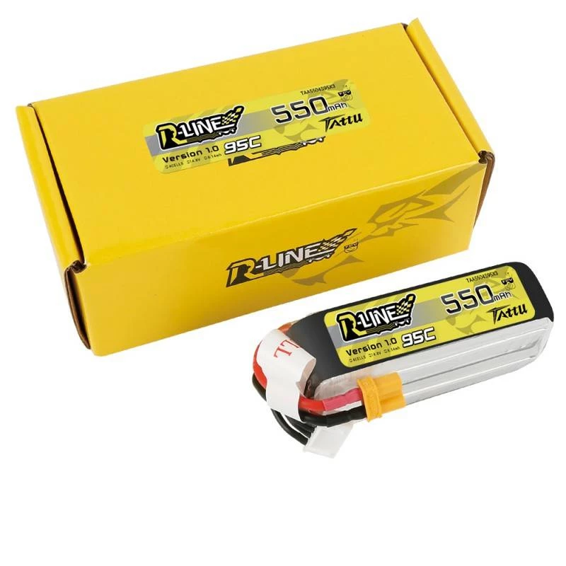 Accu Tattu R-Line 550mAh 14,8V 95C 4S1P — LiPo-pack voor RC-modellen