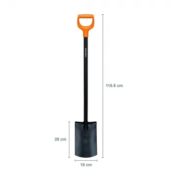Spade Fiskars 131403 — Fiskars tuinspade model 131403, stalen blad, houten steel