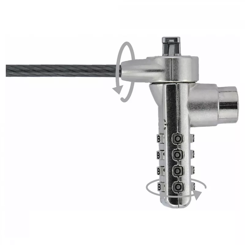Dicota beveiligingskabel T-Lock, combinatie, gesloten 3x7mm slot