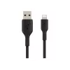 Kabel gevlochten USB-Lightning 15 cm zwart