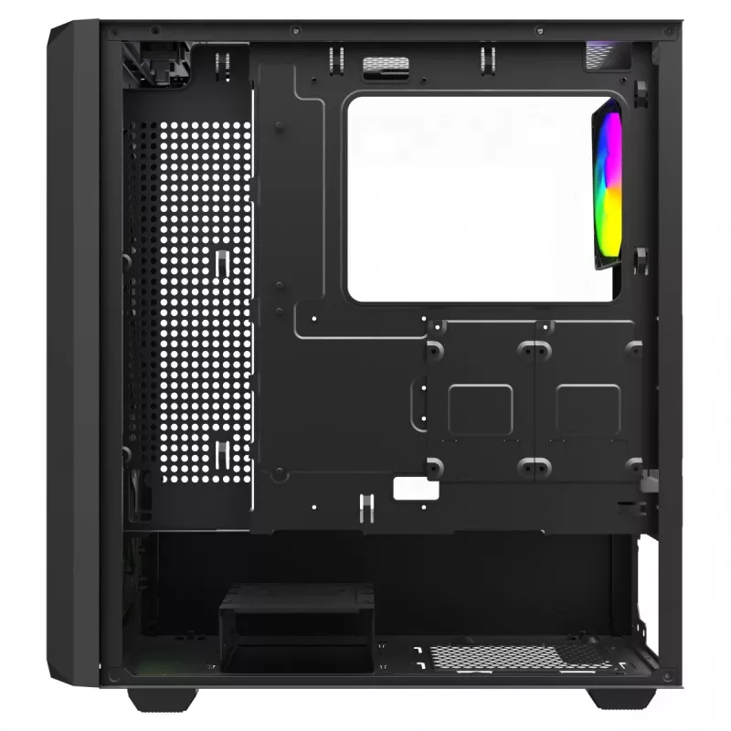 Savio Noctis Glass RGB Cube pc-behuizing, ATX/Micro-ATX/Mini-ITX, voorkant van gehard glas, RGB-fans, zwart