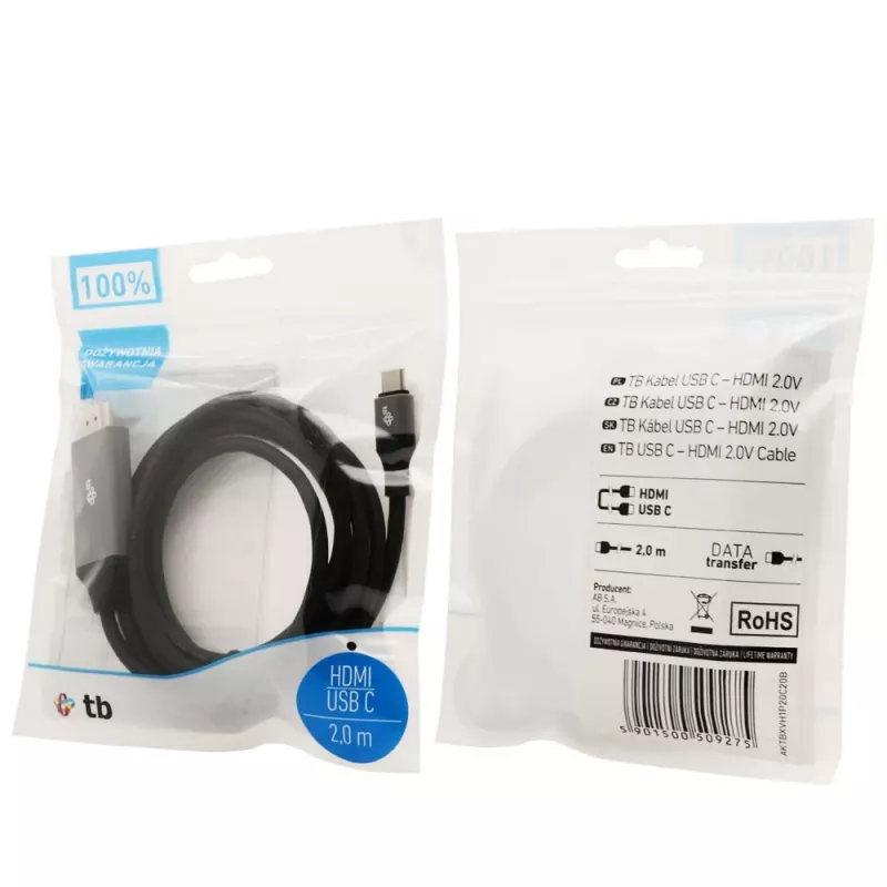 TB kabel HDMI 2.0V - USB 3.1 Type-C (AKTBXVH1P20C20B)