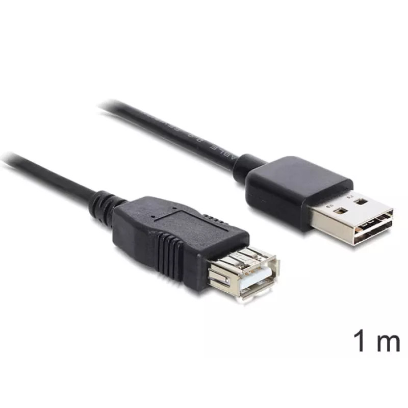 USB-kabel DeLOCK EASY-USB 2.0-A 1m zwart