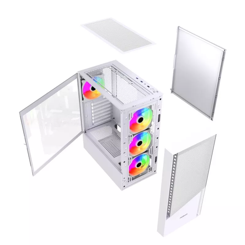 PC-behuizing Midi-Tower Fornax 4300 ATX wit