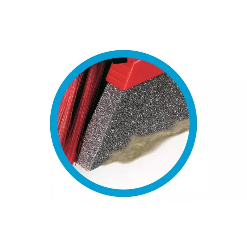 Binnenbezem VILEDA 151221 met rubberkop, zachte/harde borstels, rood, 340 mm verpakkingsbreedte