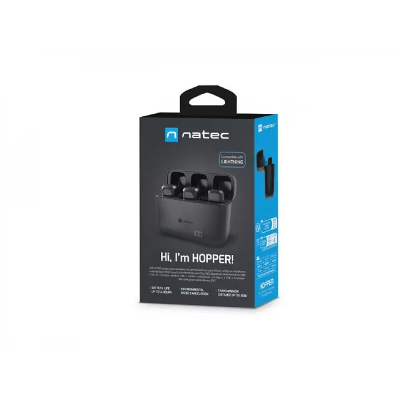 NATEC Hopper Black lavalier-/clipmicrofoon