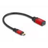 USB-adapter DeLOCK 60172 USB Type-C stekker naar USB Type-A bus 10 Gbit/s 15 cm rood metaal