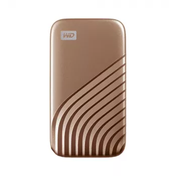 WD My Passport WDBAGF0020BGD - SSD - versleuteld - 2 TB - extern (draagbaar) - USB 3.2 Gen 2 (USB-C connector) - 256-bit AES - goud