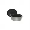 Ovale cocotte van gietijzer Staub 29 cm, grafietgrijs