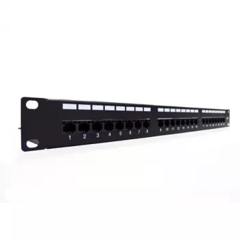 DIGITUS Professional DN-91624U - Patch Panel - RJ-45 X 24 - zwart, RAL 9005 - 1U (19 inch)