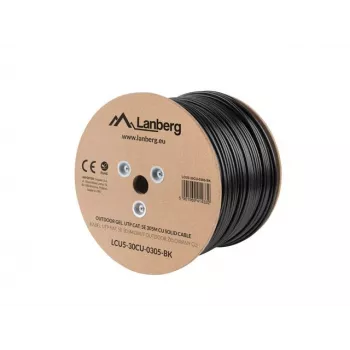 LANBERG netwerkkabel Cat5e U/UTP LCU5-12CU-0305-BK, 24 AWG koper, 305 m, zwart