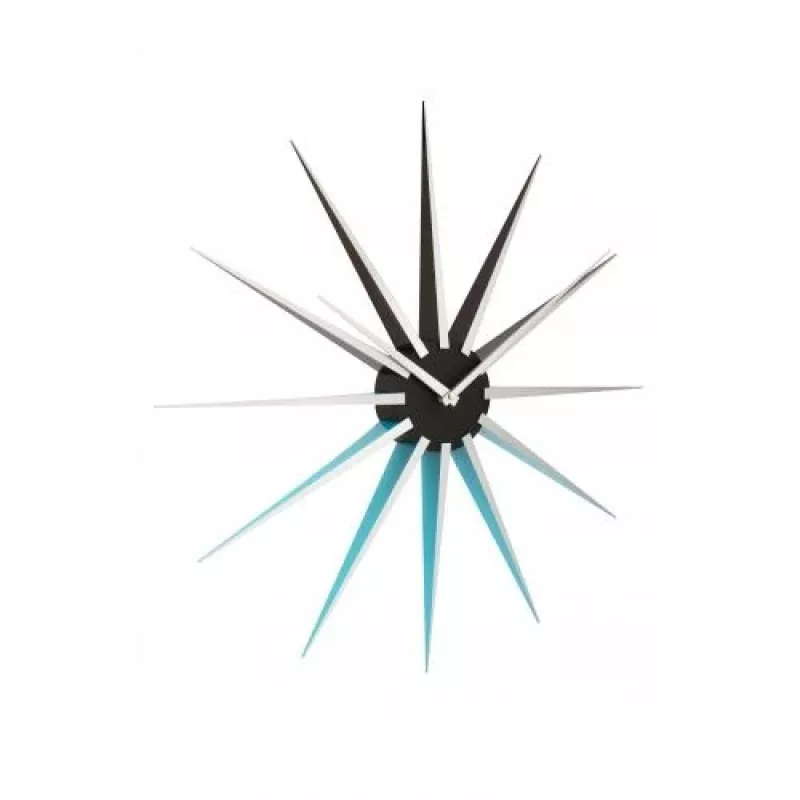 NeXtime klok 3051bl Nova, Ø50 cm, wand, zwart/blauw
